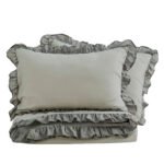 Frill Edge Duvet Cover Set - Grey/Charcoal - Image 13