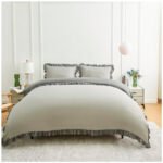Frill Edge Duvet Cover Set - Grey/Charcoal