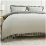 Frill Edge Duvet Cover Set - Grey/Charcoal - Image 2