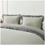 Frill Edge Duvet Cover Set - Grey/Charcoal - Image 3
