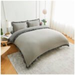 Frill Edge Duvet Cover Set - Grey/Charcoal - Image 4