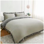 Frill Edge Duvet Cover Set - Grey/Charcoal - Image 7