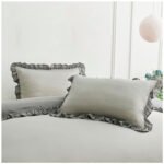 Frill Edge Duvet Cover Set - Grey/Charcoal - Image 8