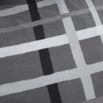 Luxury Striped Check Duvet Cover Set – Grey