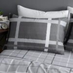 Luxury Striped Check Duvet Cover Set – Grey