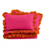 Frill Edge Duvet Cover Set - Hot Pink/Orange - Image 13