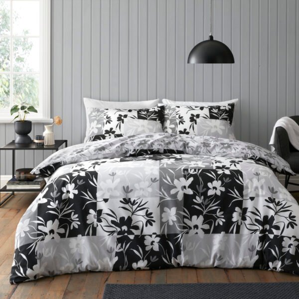 Luxury Botanical Duvet Cover Set - Grey