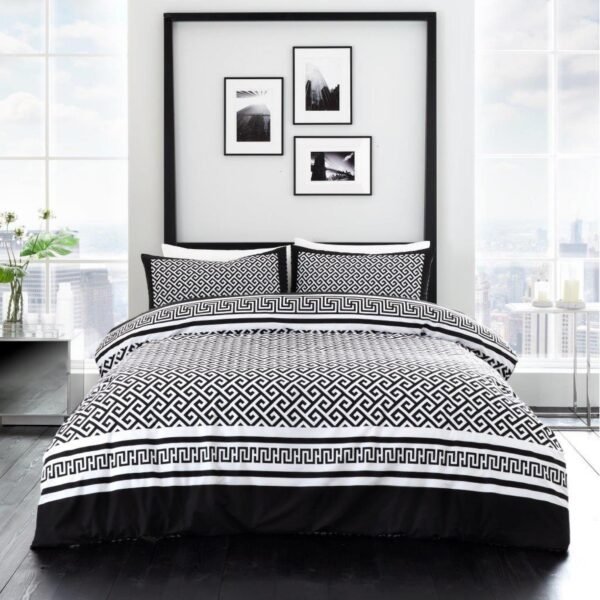 Abstract Geometric Duvet Cover Set, Black/White