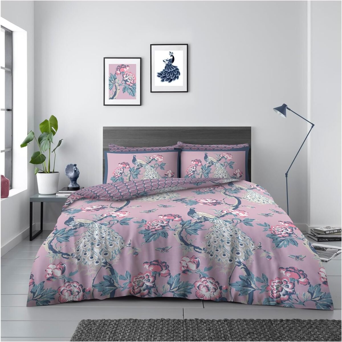 Peacock Botanical Duvet Cover Set Multi
