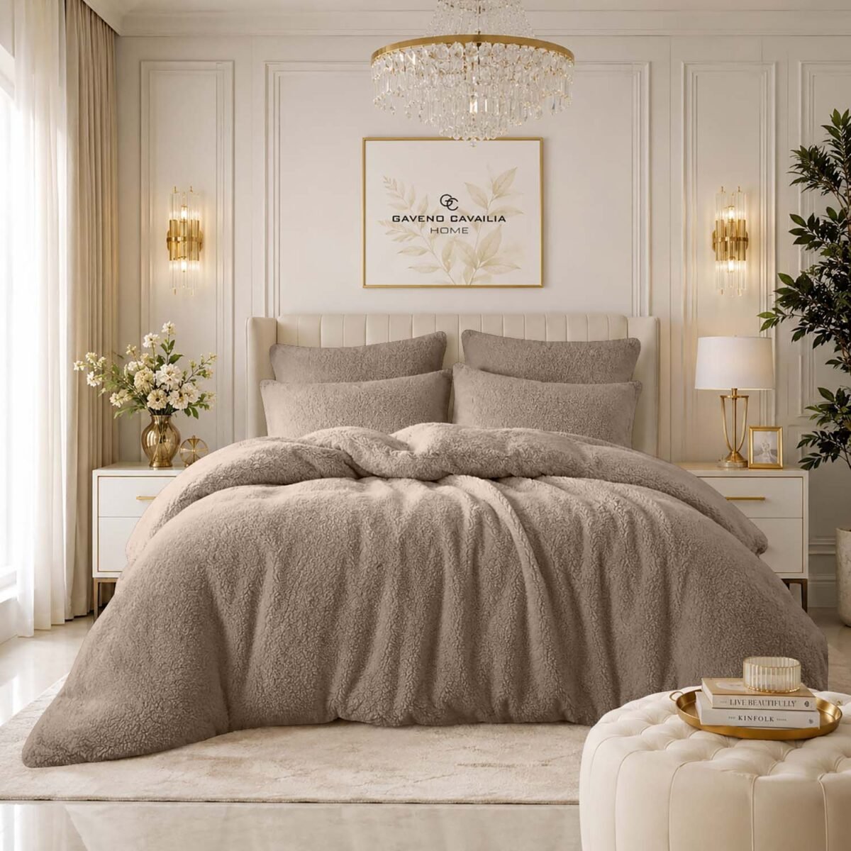 Ultra Teddy Fleece Duvet Cover Set - Mink