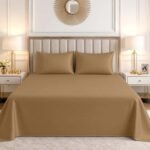Luxury Cotton Blend Flat Bed Sheet - Mocha