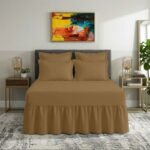 Plain Dyed Polycotton Valance Sheet - Mocha