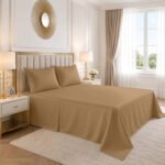 Luxury Cotton Blend Flat Bed Sheet - Mocha - Image 2