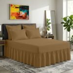 Plain Dyed Polycotton Valance Sheet - Mocha