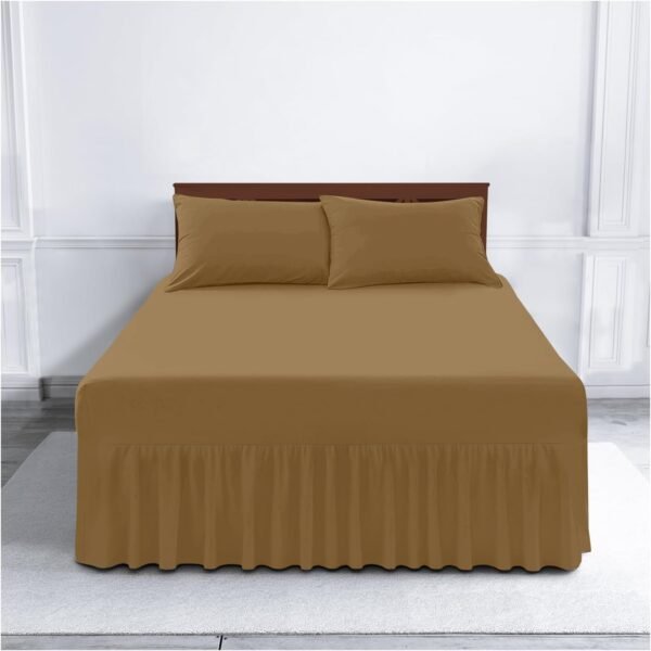 Plain Dyed Polycotton Valance Sheet - Mocha