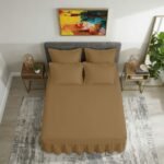 Plain Dyed Polycotton Valance Sheet - Mocha