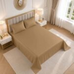 Luxury Cotton Blend Flat Bed Sheet - Mocha - Image 3