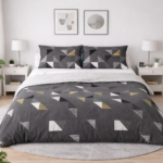 Urban Loft Geometric Duvet Cover Set - Grey