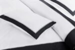 Soft Hotel Style Duvet Cover Set - White/Black - Image 2