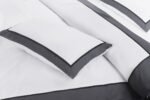 Soft Hotel Style Duvet Cover Set - White/Charcoal - Image 2