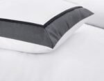 Soft Hotel Style Duvet Cover Set - White/Charcoal - Image 3