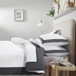 Soft Hotel Style Duvet Cover Set - White/Charcoal - Image 7