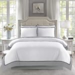 Soft Hotel Style Duvet Cover Set - White/Grey