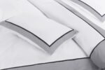 Soft Hotel Style Duvet Cover Set - White/Grey - Image 6