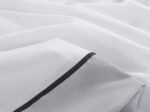Soft Hotel Style Duvet Cover Set - White/Grey - Image 4