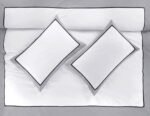 Soft Hotel Style Duvet Cover Set - White/Grey - Image 3
