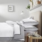 Soft Hotel Style Duvet Cover Set - White/Grey - Image 2