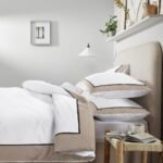 Soft Hotel Style Duvet Cover Set - White/Latte - Image 7