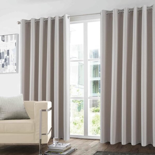 Blackout Eyelet Curtains For Bedroom - Natural