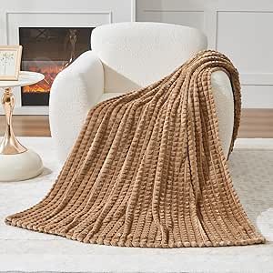 Luxury Textured Fleece Throw - Natural