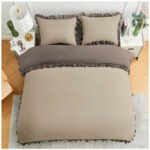 Frill Edge Duvet Cover Set - Natural/Dark Natural - Image 9