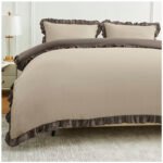 Frill Edge Duvet Cover Set - Natural/Dark Natural - Image 2