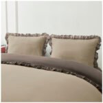 Frill Edge Duvet Cover Set - Natural/Dark Natural - Image 3