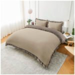 Frill Edge Duvet Cover Set - Natural/Dark Natural - Image 5