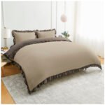 Frill Edge Duvet Cover Set - Natural/Dark Natural - Image 6