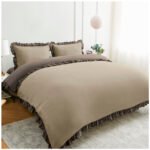 Frill Edge Duvet Cover Set - Natural/Dark Natural - Image 7
