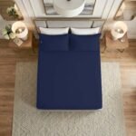 Premium Home Essentials Plain Fitted Sheet - Navy