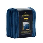 Fleece Bedding Ribbed Duvet Cover Set - Navy - Image 5