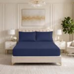 Premium Soft Touch Fitted Sheet – Navy