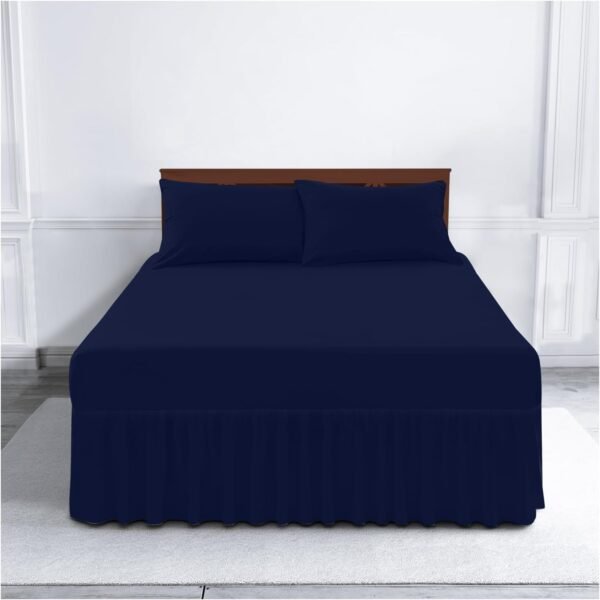 Plain Dyed Polycotton Valance Sheet - Navy