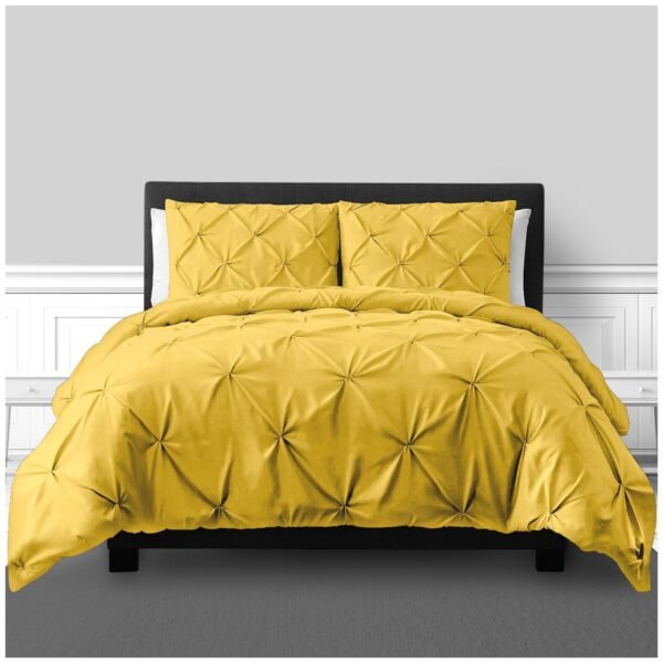 Luxury Pintuck Duvet Cover Set - Ochre