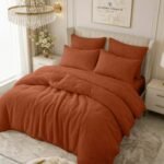Ultra Teddy Fleece Duvet Cover Set - Burnt Orange