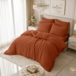 Ultra Teddy Fleece Duvet Cover Set - Burnt Orange