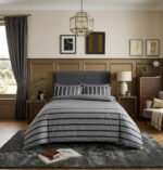 Striped Duvet Cover Set - Grey - Image 2
