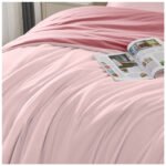 Reversible Plain Duvet Cover Set - Pink/Dark Pink - Image 6