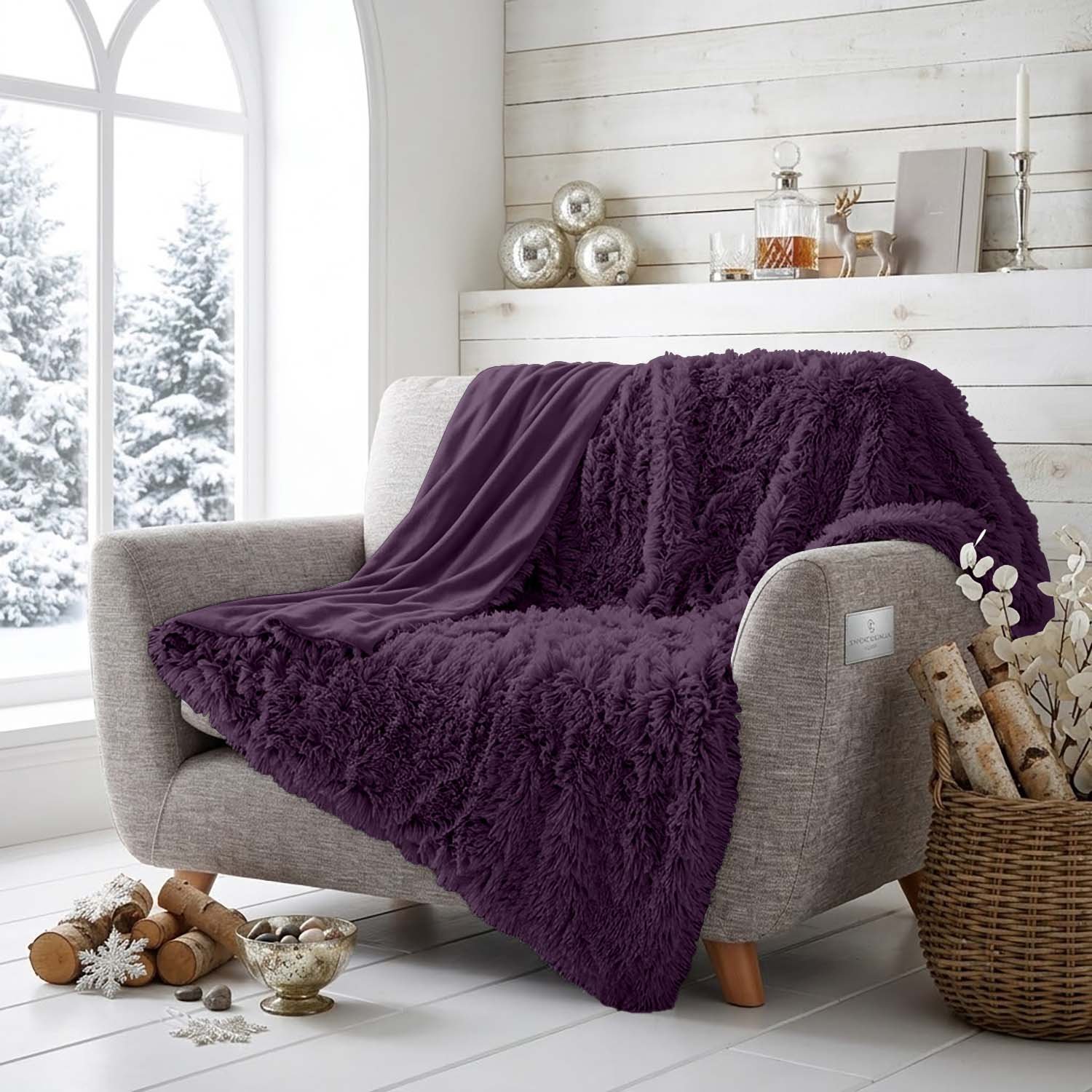 Purple 1 Luxury Soft Fleece Throw Blanket - Purple